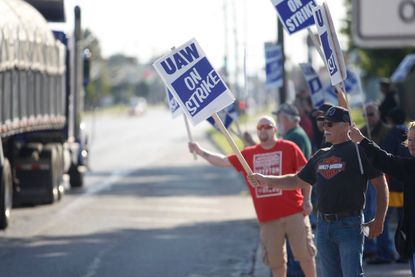 UAW workers on strike.