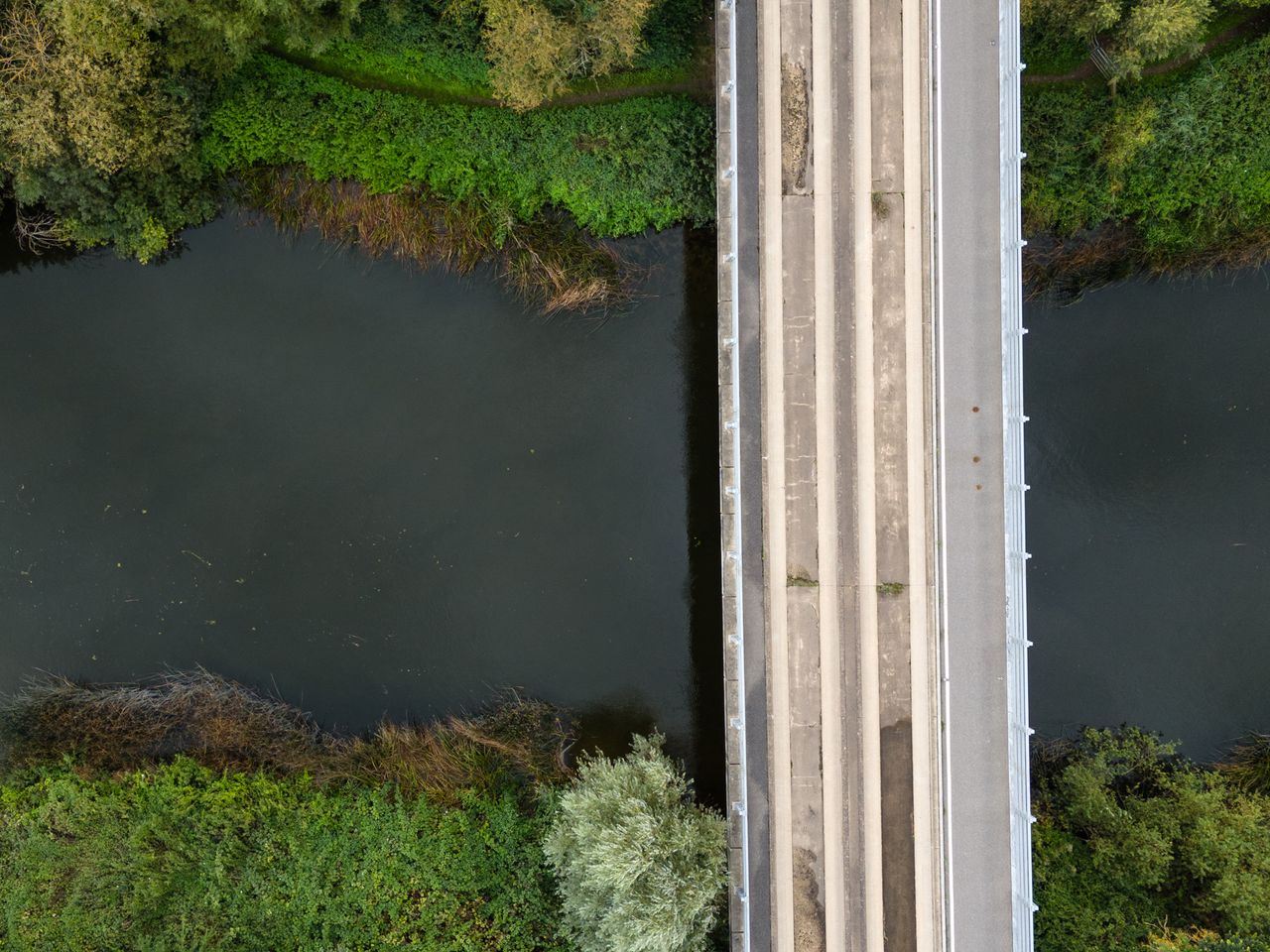 Photo of a bridge and trees taken with the DJI Mini 4 Pro