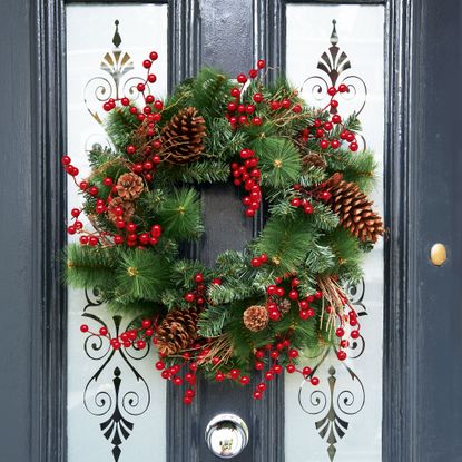 Christmas wreath on door