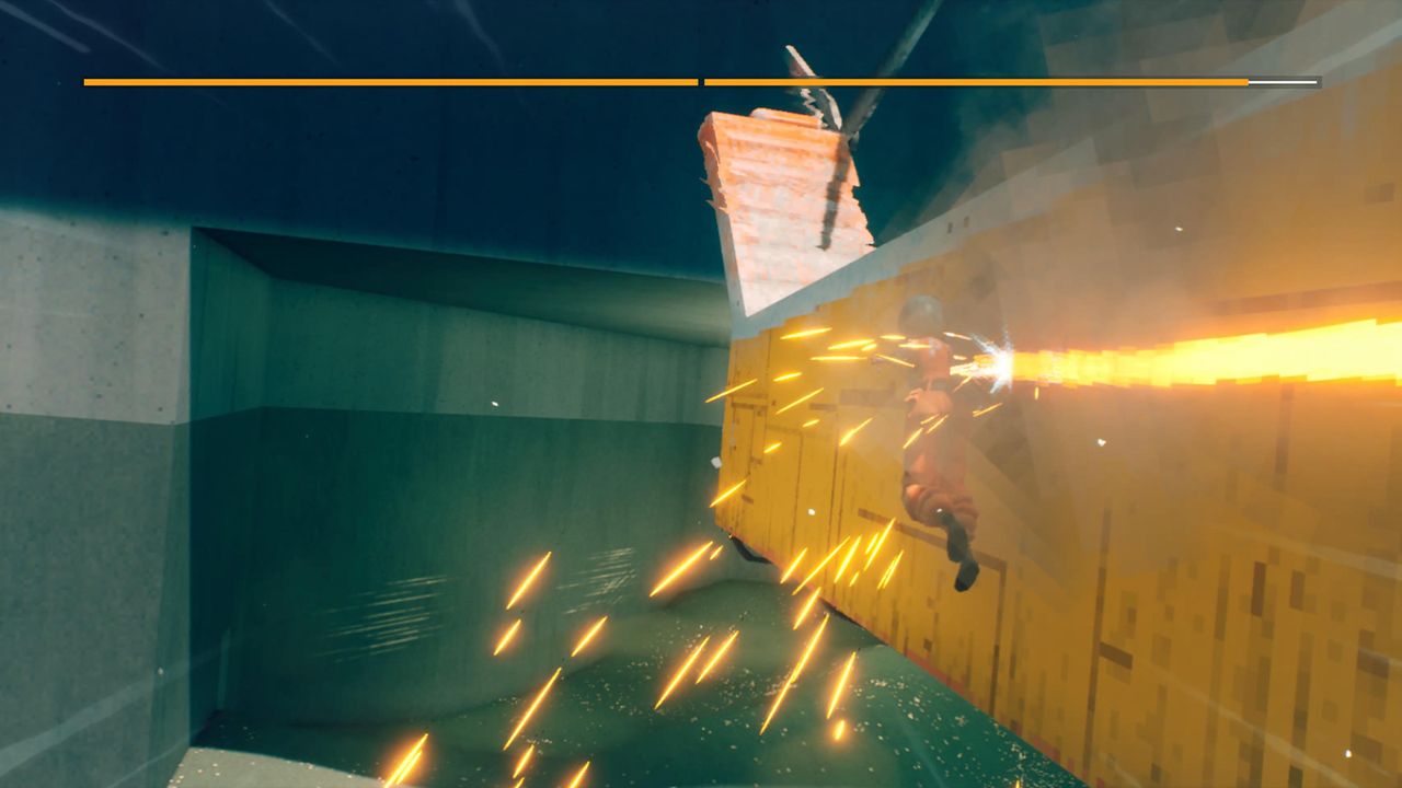Motorslice review; screens of a Brutalist like video game