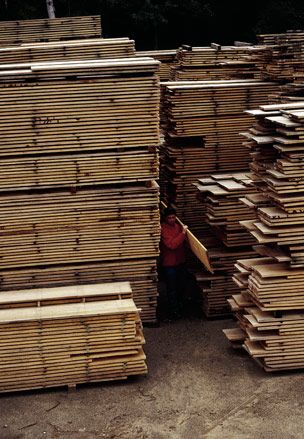 A consignment of timber strips