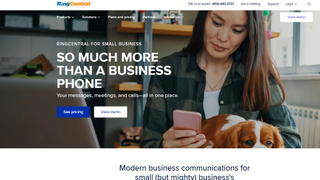 RingCentral's product landing page with text which reads: so much more than a business phone.