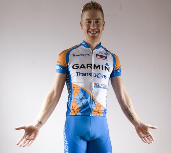 Tyler Farrar in relaxed mood in the studio ahead of his shoot