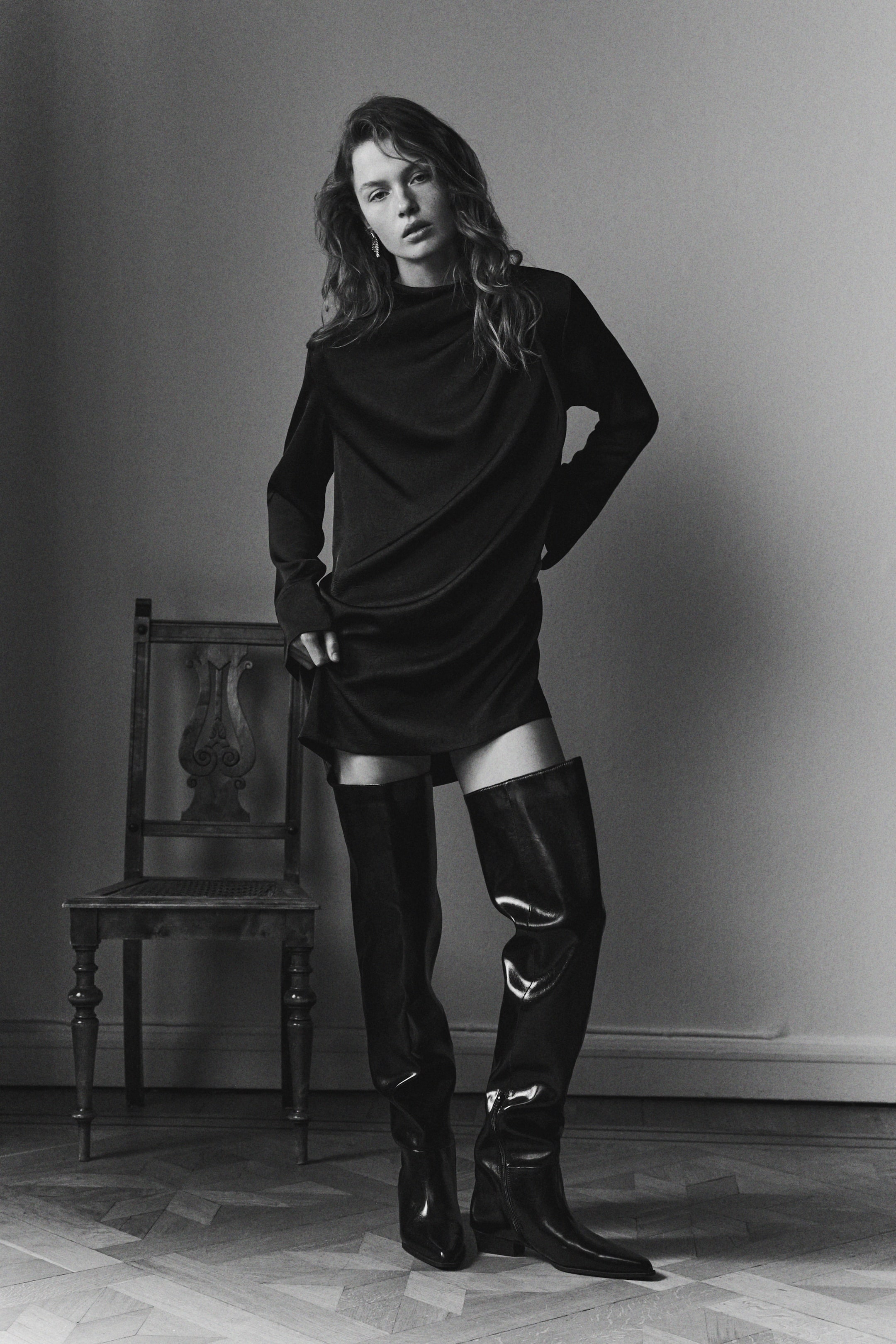 Draped Dress - Black