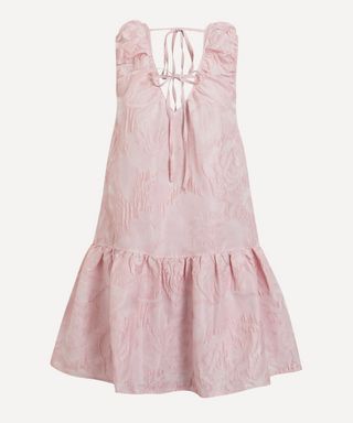 Pink Textured Cloqué Mini-Dress