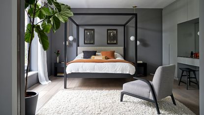 Roost episode 2 - grey bedroom with pops of umber - grey bedroom ideas - Davide-Lovatti 