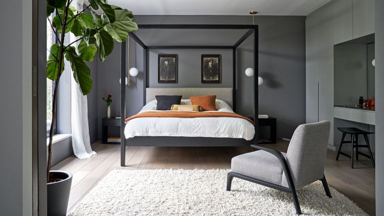 Roost episode 2 - grey bedroom with pops of umber - grey bedroom ideas - Davide-Lovatti