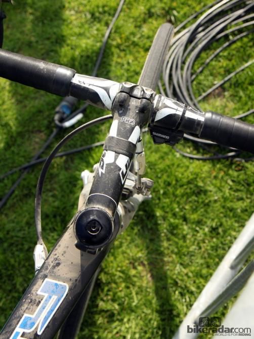 John Degenkolb (Giant-Shimano) finished Paris-Roubaix on a spare bike and there was no time to transfer over his SRM PowerControl 7 computer head. In fact, this spare bike isn't even equipped with a mount for one