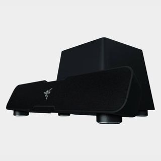 Razer Leviathan soundbar with grey backdrop