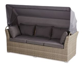 outdoor rattan sofa with canopy and three seats