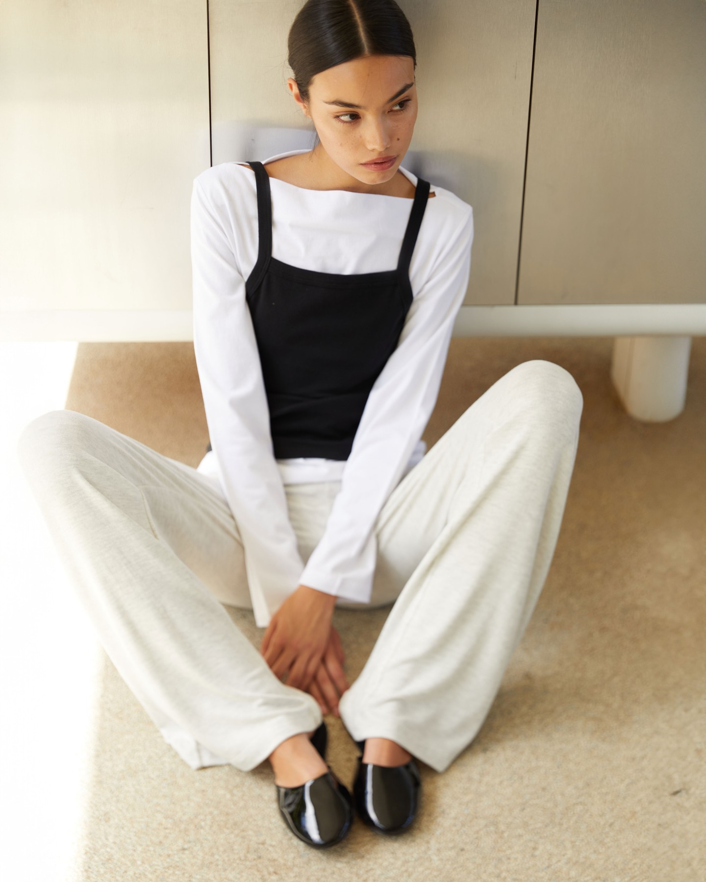 An image of the Leset boat-neck top.