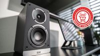 The Elac Debut ConneX DCB4 with the Deals of the Week logo overlaid