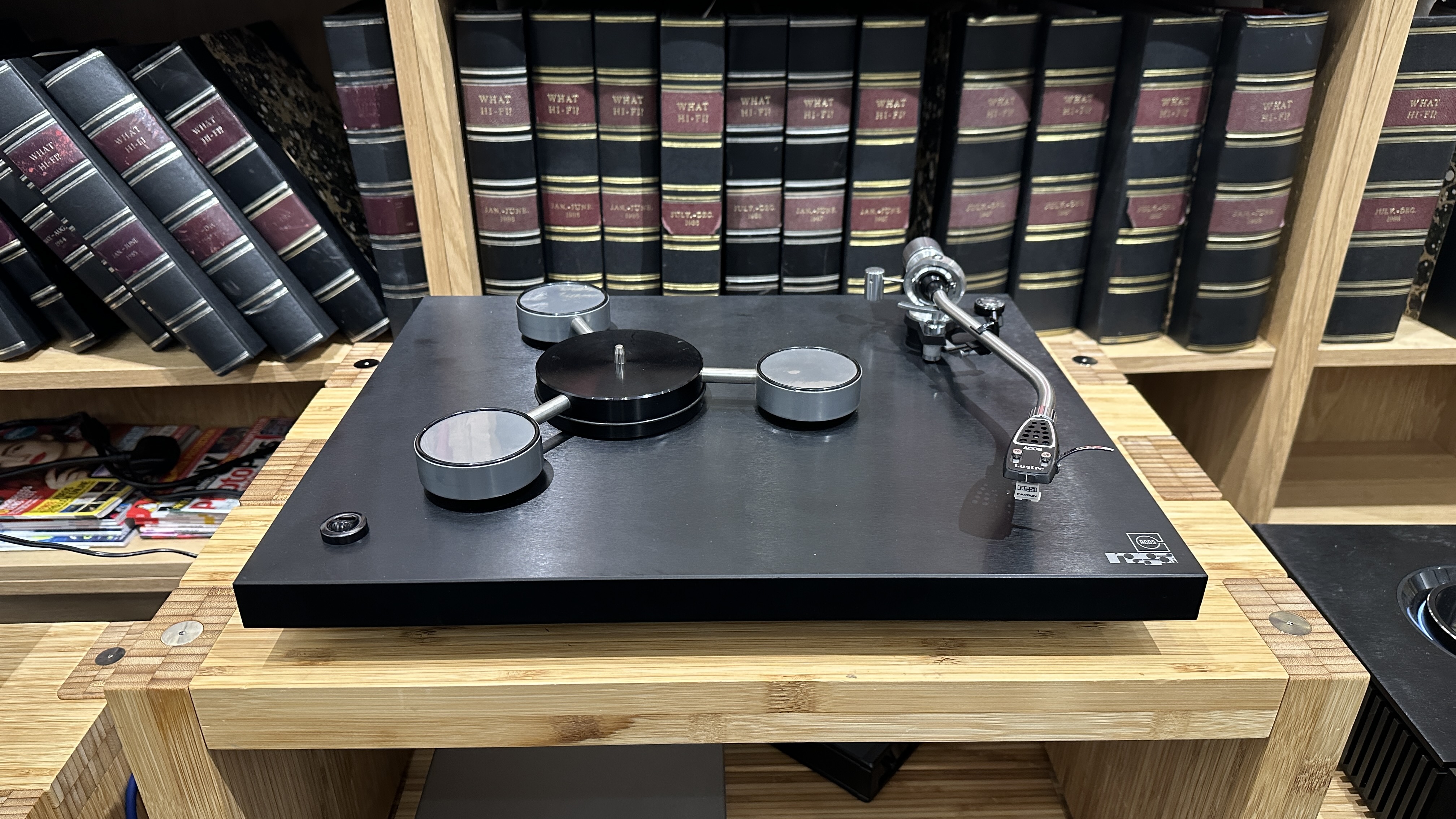 Rega Planet on wooden rack