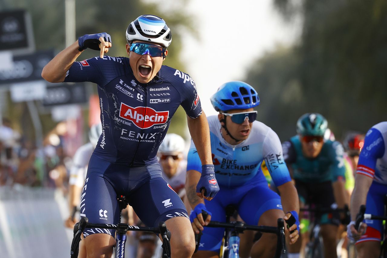 UAE Tour 2022 4th Edition 1st stage Madinat Zayed Madinat Zayed 185 km 20022022 Jasper Philipsen BEL Alpecin Fenix photo Luca BettiniSprintCyclingAgency2022
