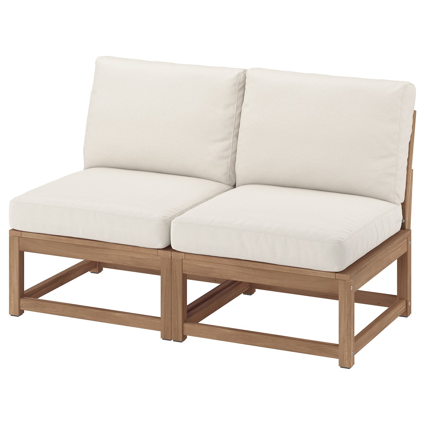 N&amp;Auml;mmar&amp;Ouml; 2-Seat Sofa - Light Brown Stained/fr&amp;ouml;s&amp;ouml;n/duvholmen Beige Outdoor 126 Cm