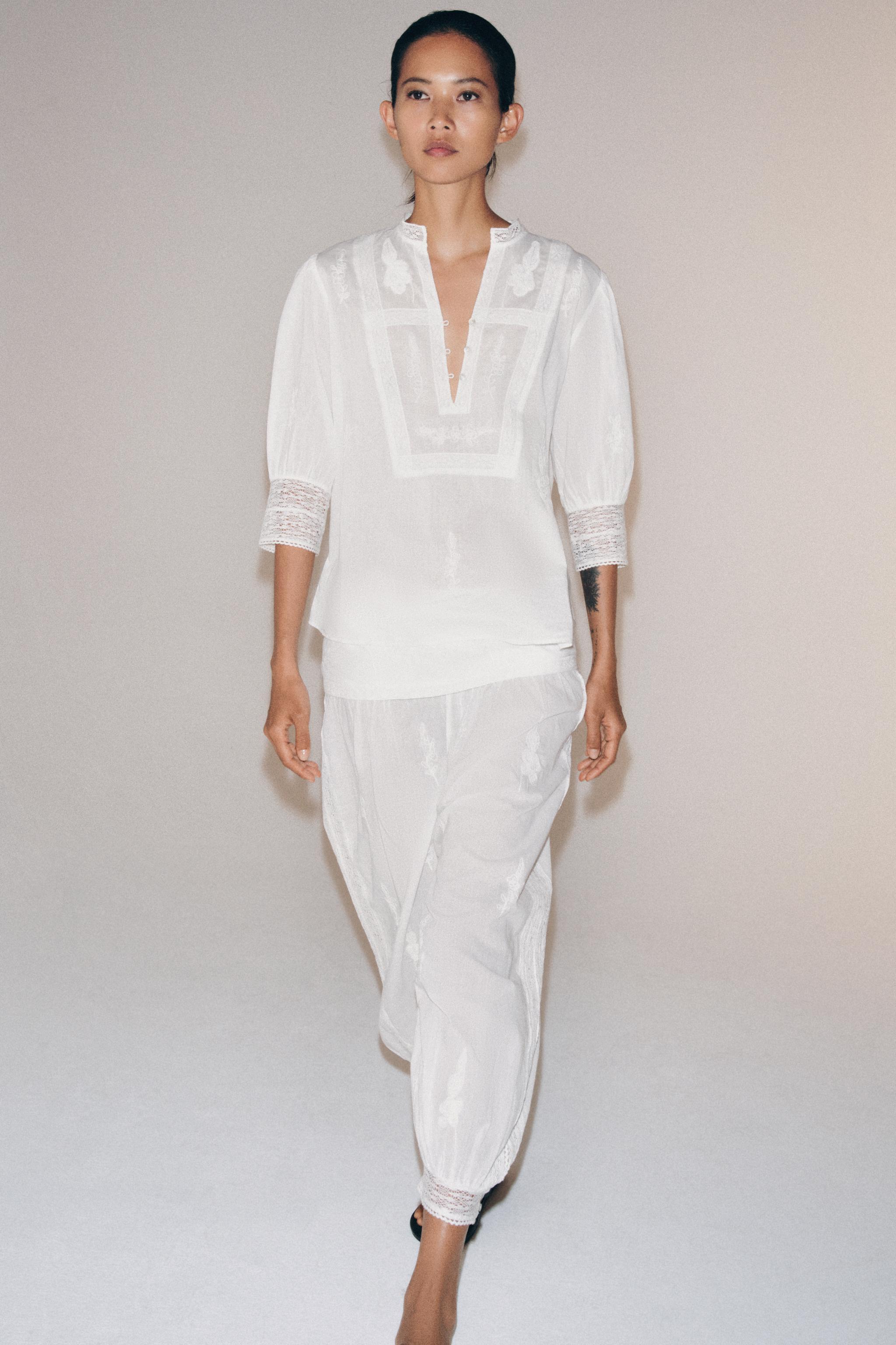 Zw Collection Embroidered Bloomer Pants