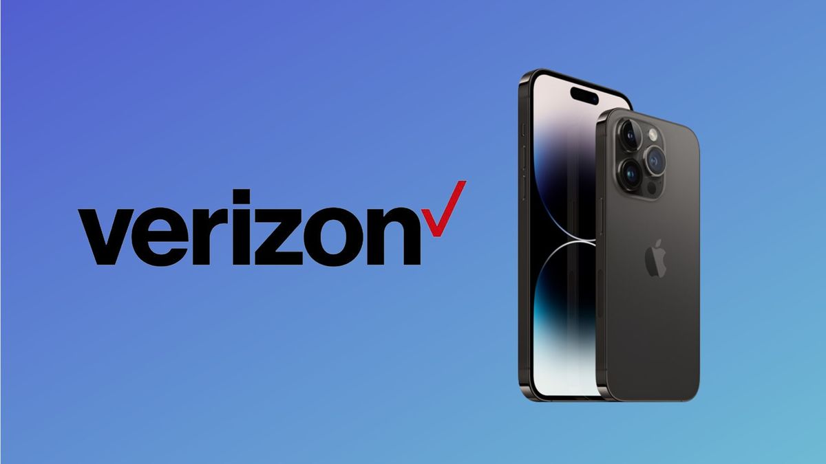 iPhone 14 Pro and Verizon logo