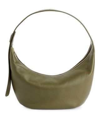 Mid Size Curved Shoulder Bag - Khaki Green - Arket Gb