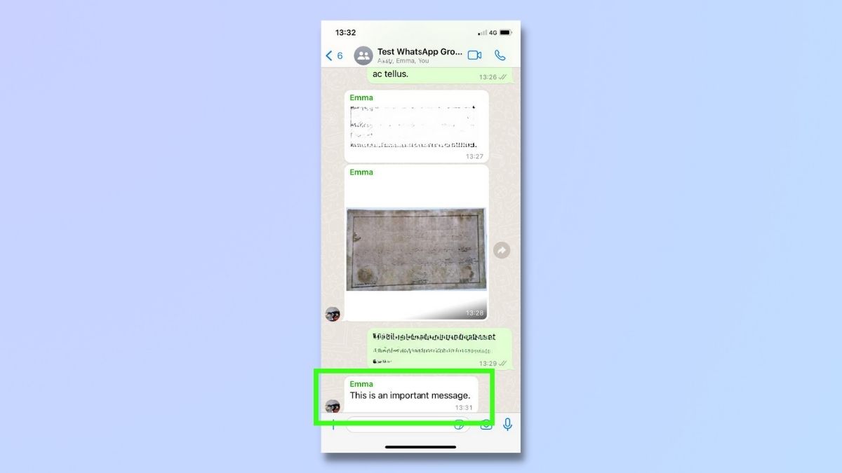 screenshot showing how to pin whatsapp chats on an iphone - select message