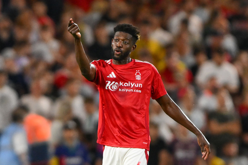 Nottingham Forest squad for 2024/25 Ibrahim Sangare of Nottingham Forest is gesturing during the Pre-season Friendly match between Nottingham Forest and Villareal CF at the City Ground in Nottingham, England, on August 2, 2024. (Photo by MI News/NurPhoto via Getty Images)