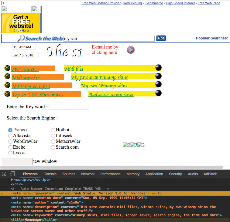 I built my first website in 1999