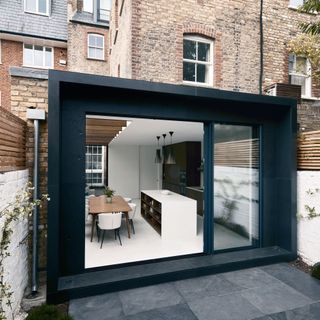 exterior of a contemporary kitchen extension