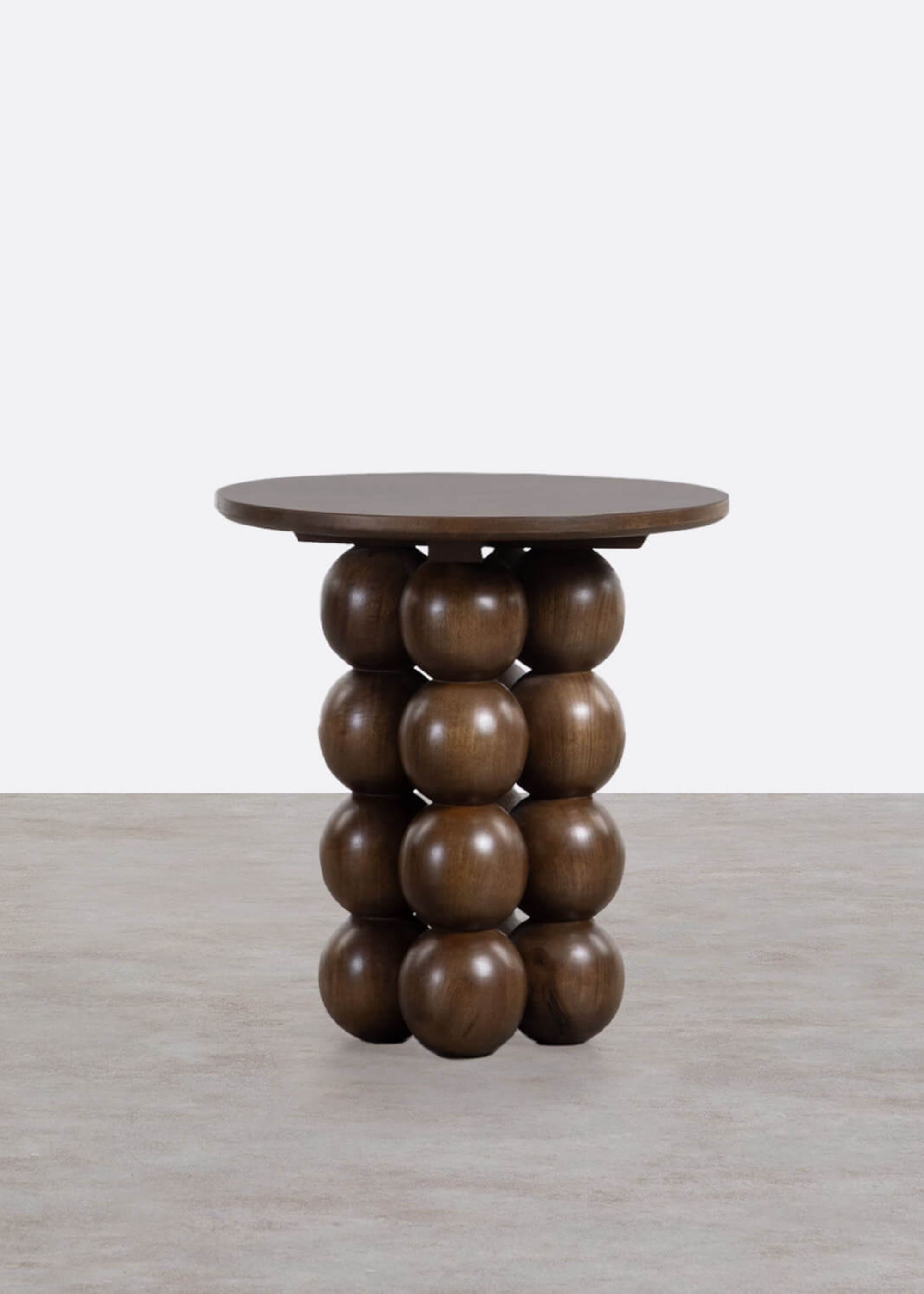 The Masie , Round Mango Wood Side Table (Ø50 Cm) Demian