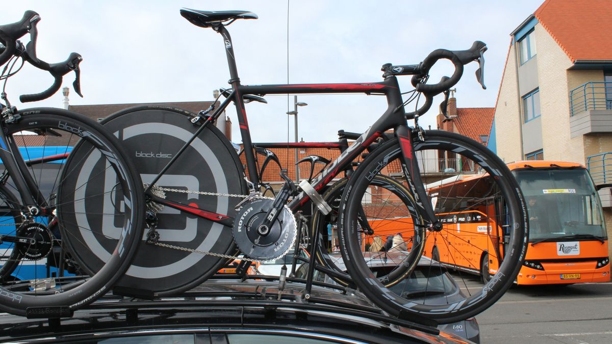 Team Cult Energy raced Ridleys with Black Disc wheels. This was the only road machine we spotted with a disc.
