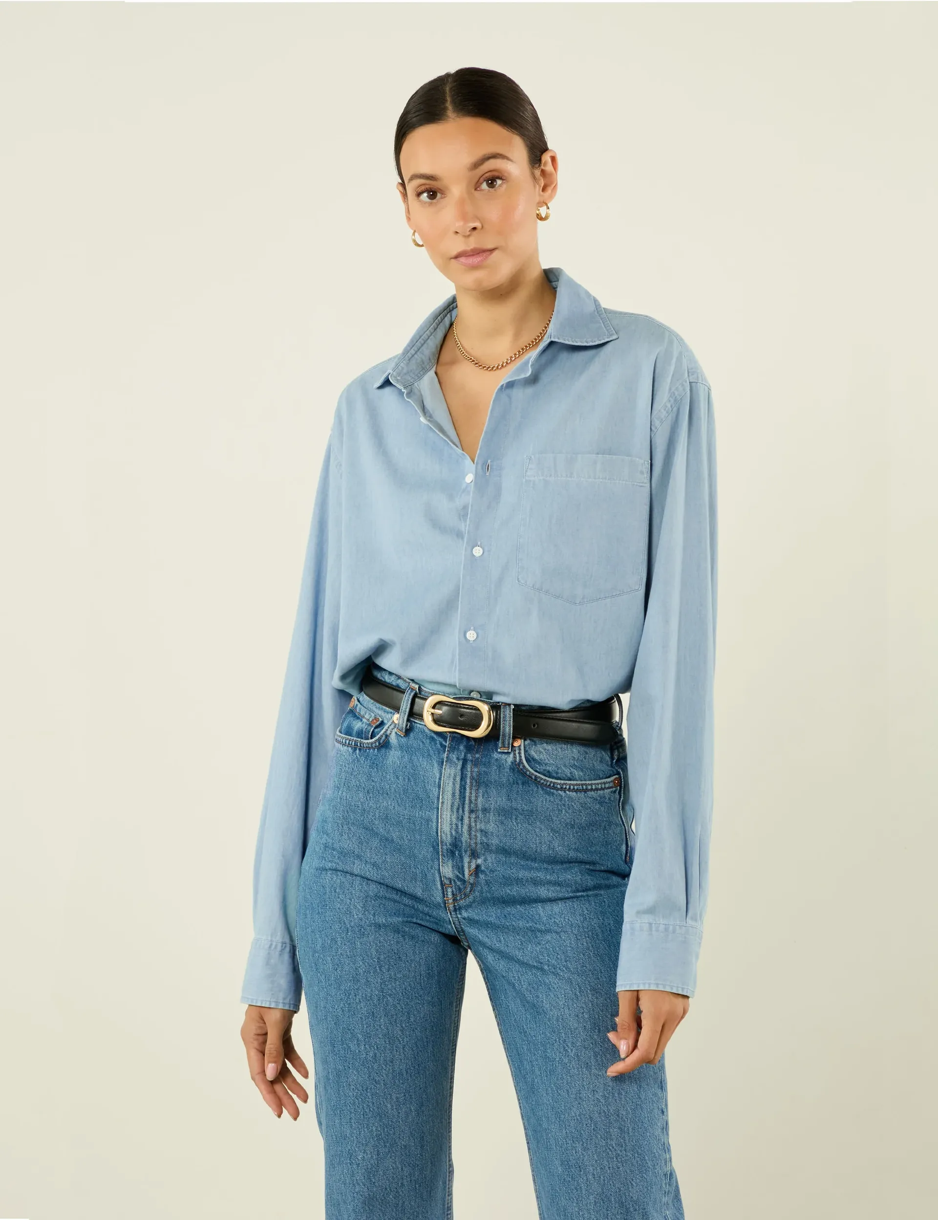With Nothing Underneath, The Oversized: Chambray, Light Blue