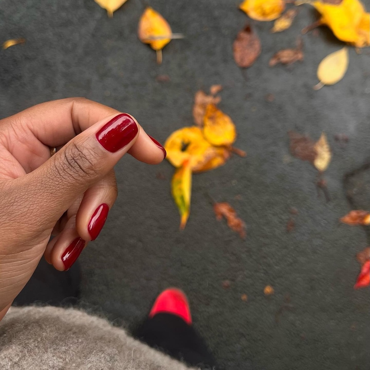 Deep crimson nails