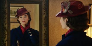 Mary Poppins looking in the mirror