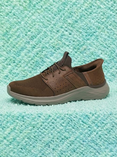Skechers Men's Garner - Newick Hands Free Slip-In Men's Casual, Brown, 10