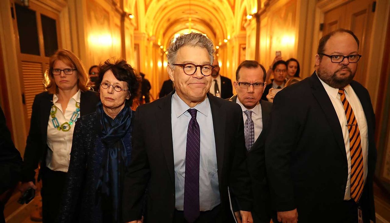 Senator Al Franken,just before his resignation speech