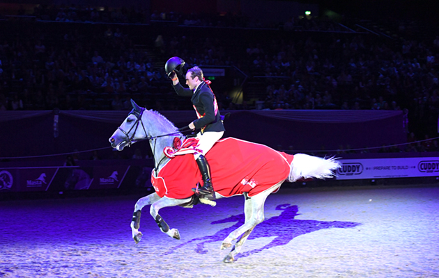Donald Whitaker riding CHILLI for owner Thomas Williams, winner of the Connolly's Red Mills Senior Newcomers at Horse of The Year Show 2018 at the NEC near Birmingham in the UK between 2nd- 7th October 2018