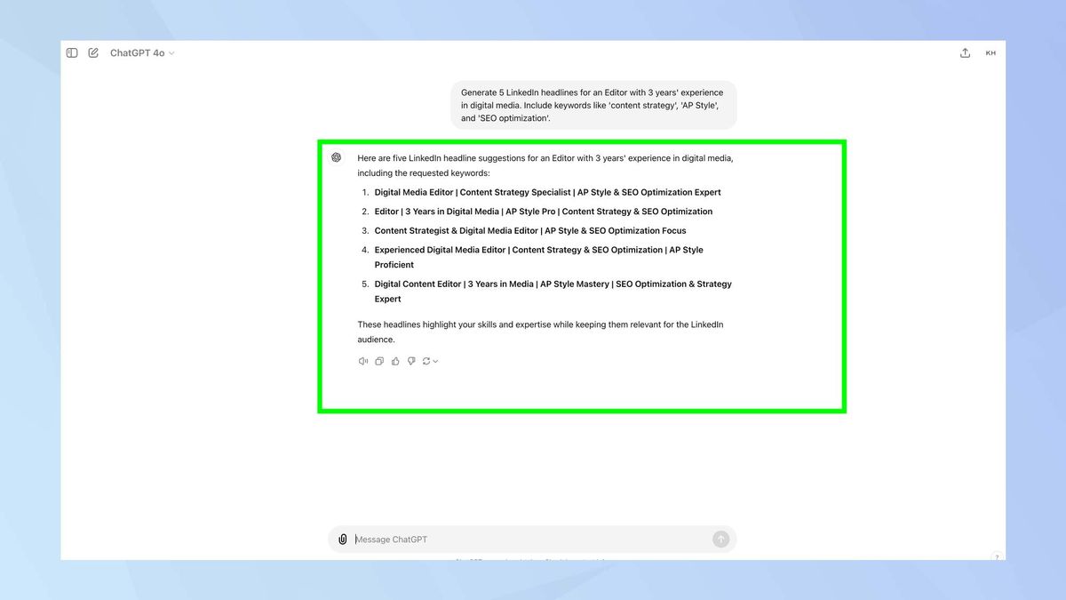 5 Powerful Chatgpt Prompts To Boost Your Linkedin Profile Tom S Guide