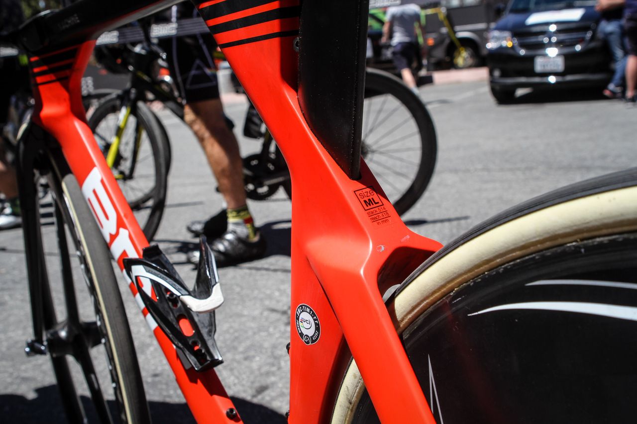 Wider seat stays on the BMC Timemachine01 allows air to flow through, as well as around the bike