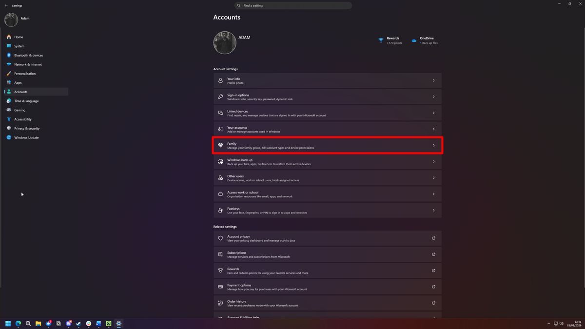 Windows 11 settings
