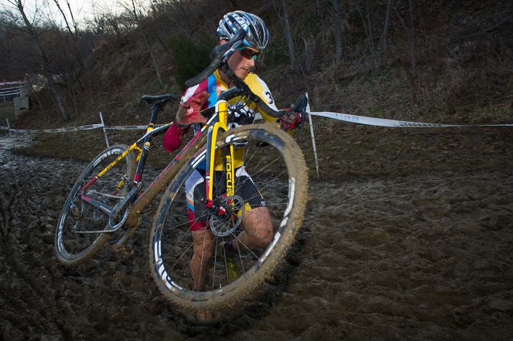 Allen Krughoff (Noosa) makes his way through a mud bath before the run up to Mt. Krumpit