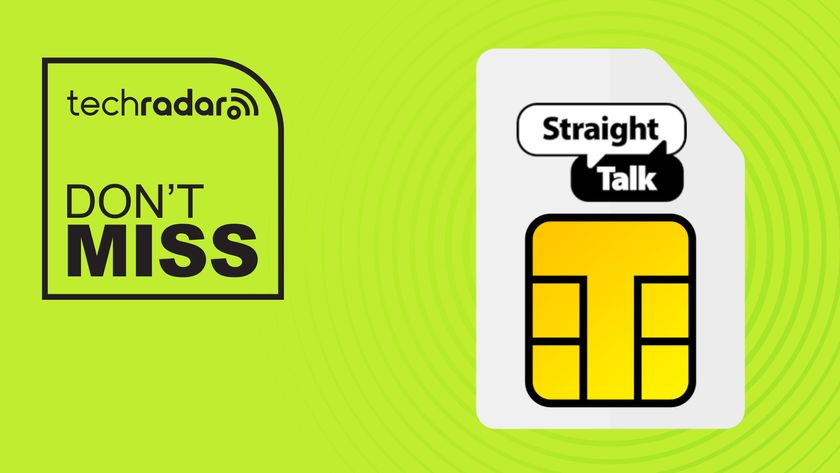 Straight Talk branded SIM on green background with don&#039;t miss text overlay