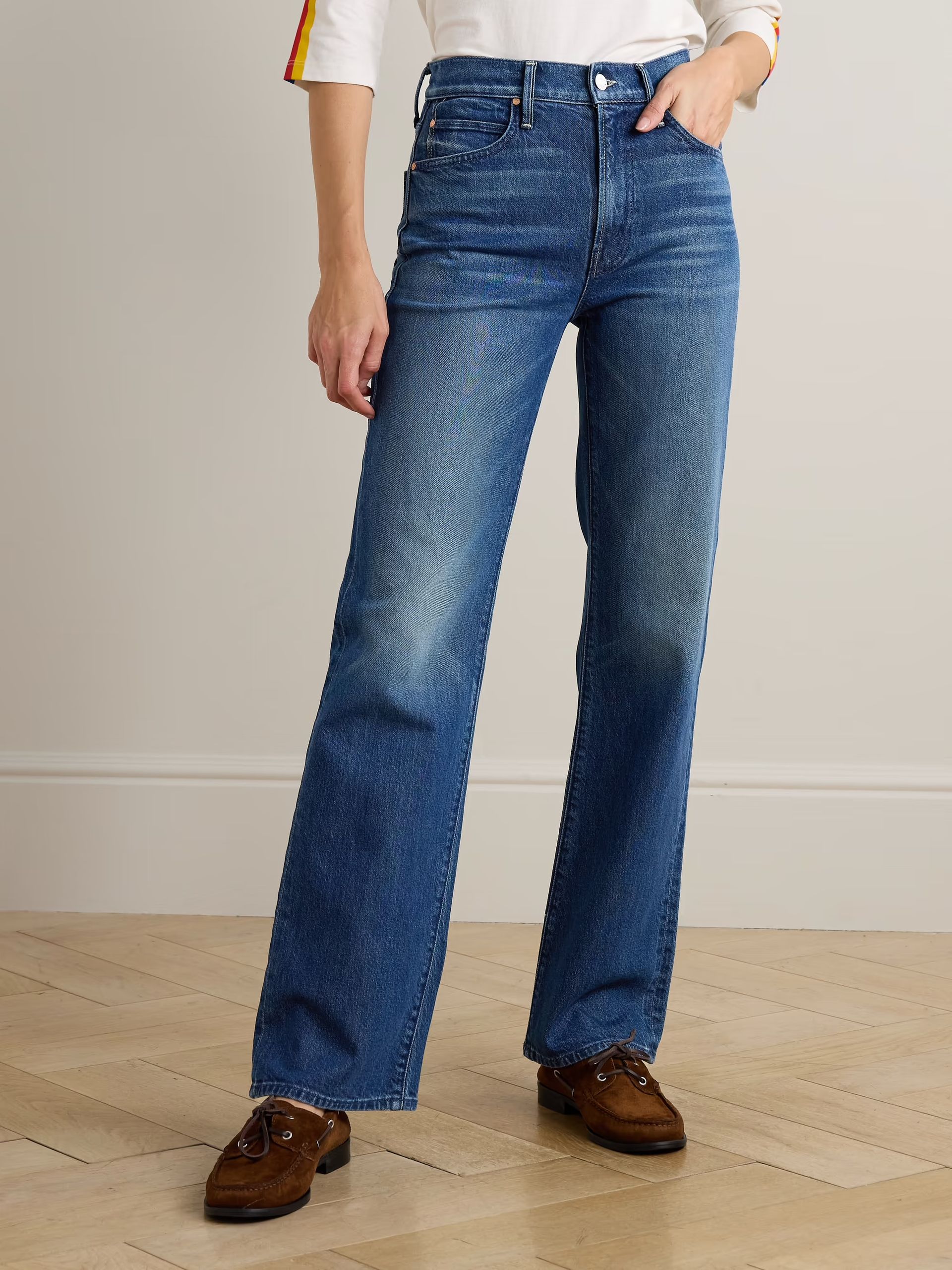 Mother, The Kick It High-Rise Straight-Leg Jeans