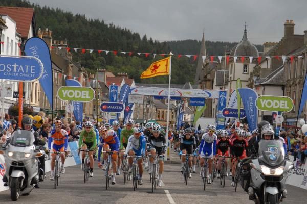 The riders head out from Peebles