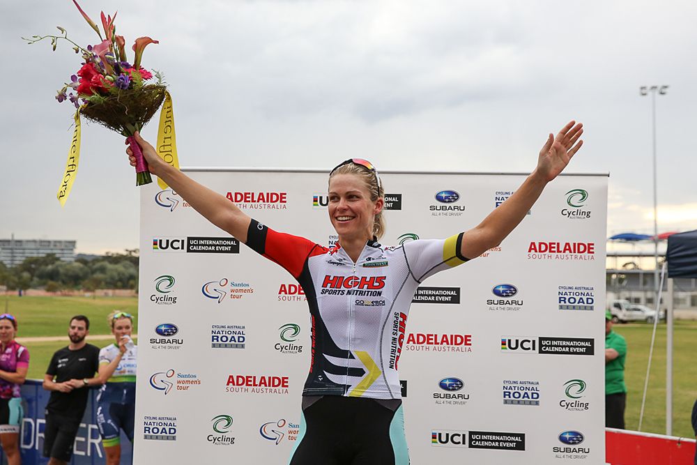 Kimberley Wells (High5 Dream Team) wins the final stage of the Santos Women's Tour