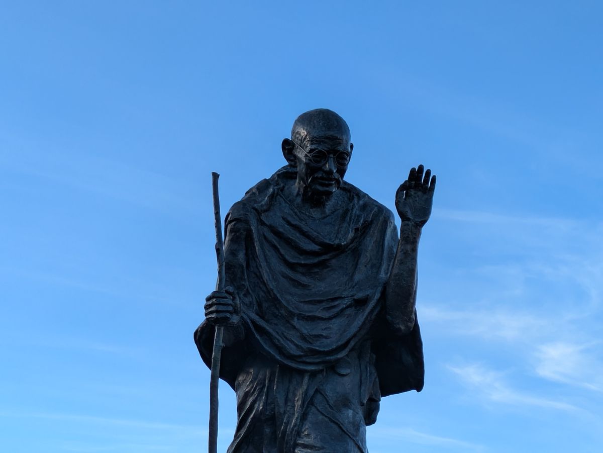 Gandhi statue at 3x zoom shot by Pixel 8a