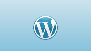 WordPress logo on blue background