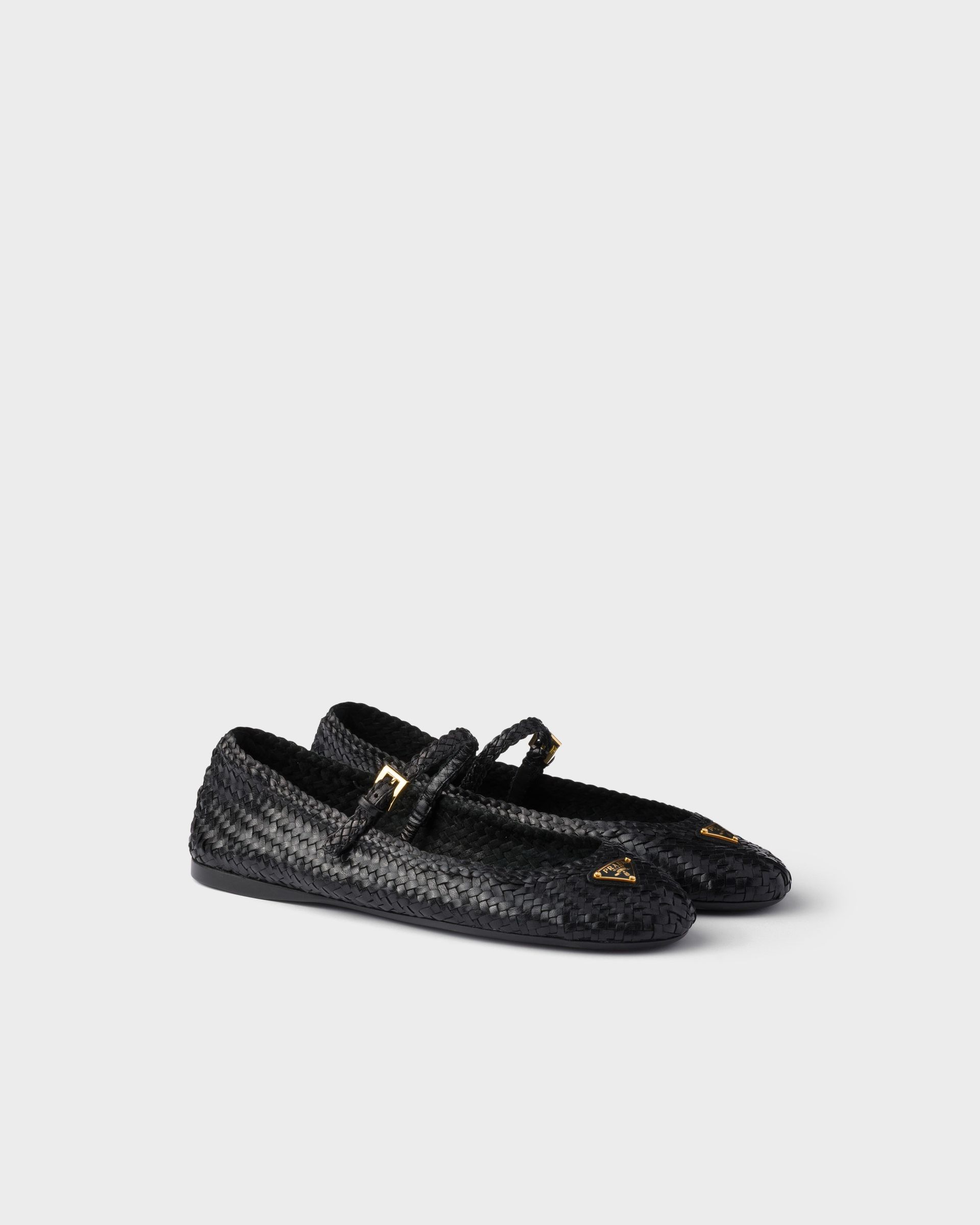 Woven Leather Ballerinas