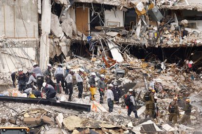 The debris at the Champlain Towers South site.