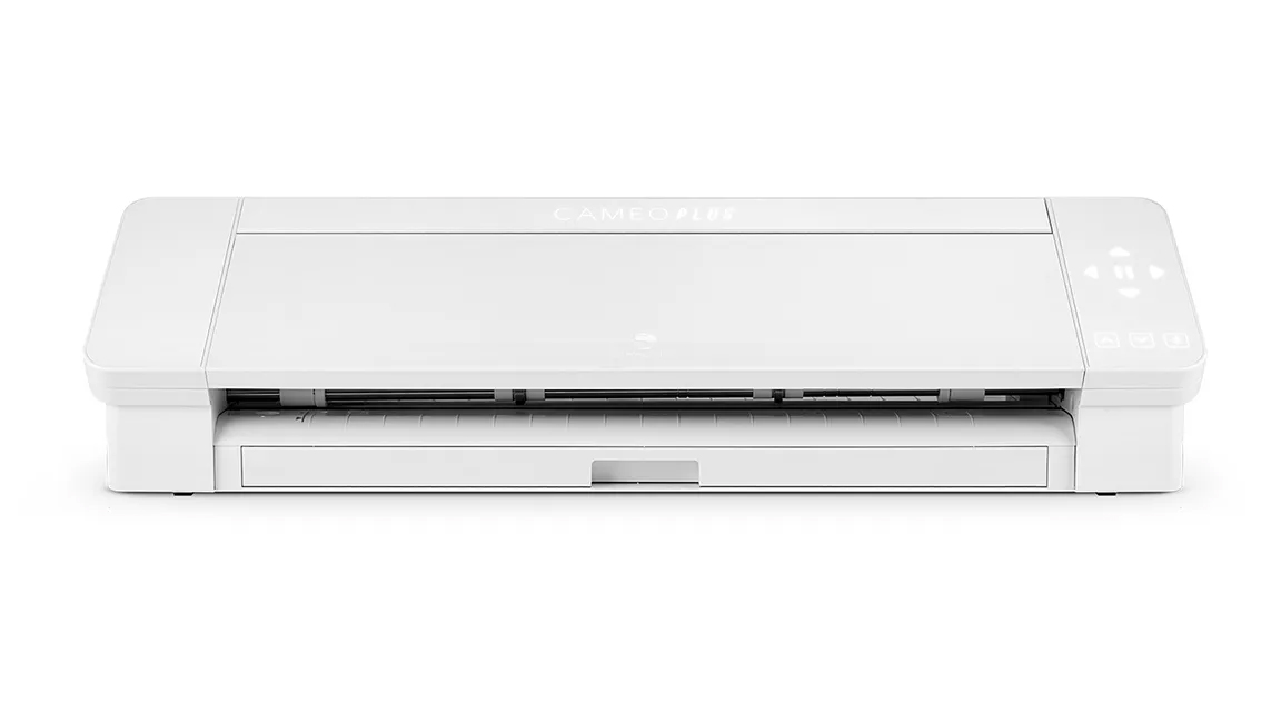 Cricut Maker 3 vs Silhouette Cameo 4; a white digital craft cutting machine