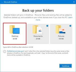 OneDrive remove backup folders