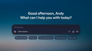 A Microsoft Copilot app homepage, for Andy