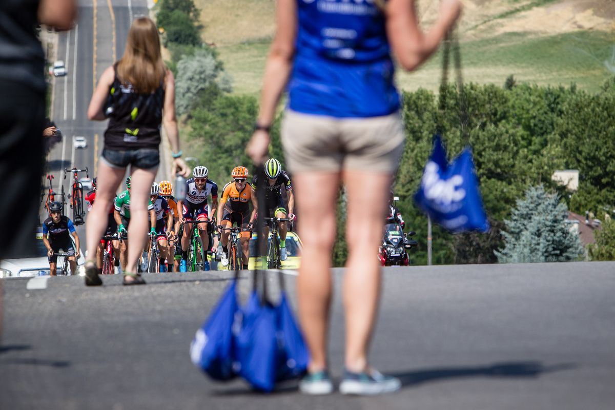 The breakaway approached the feed zone during stage 5